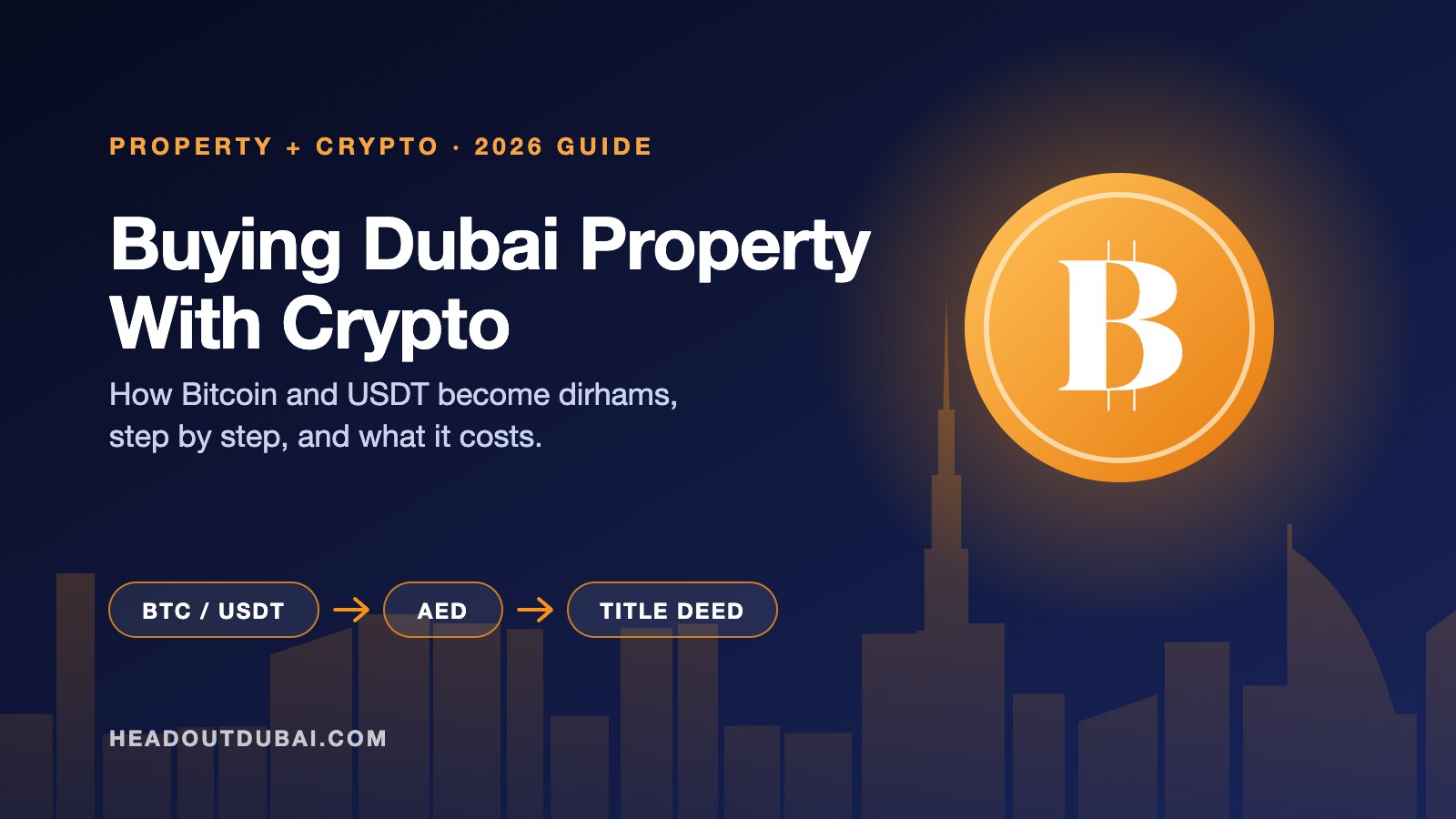 Buying Dubai property with crypto: Bitcoin and USDT converted to AED for a title deed